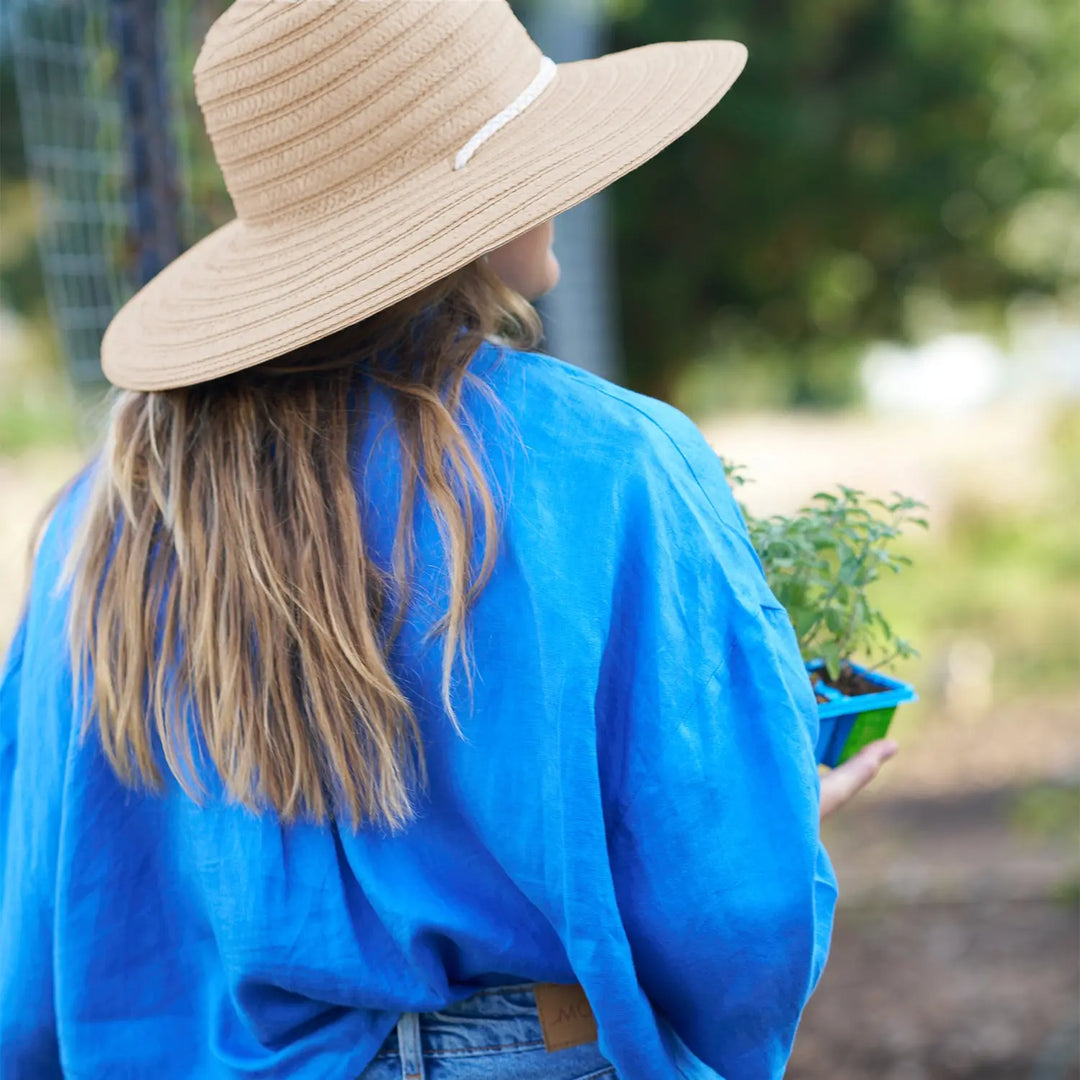 360FIVE Everyday Hat - Aloe Fedora Gardening Straw Wide Brim Sun Hat