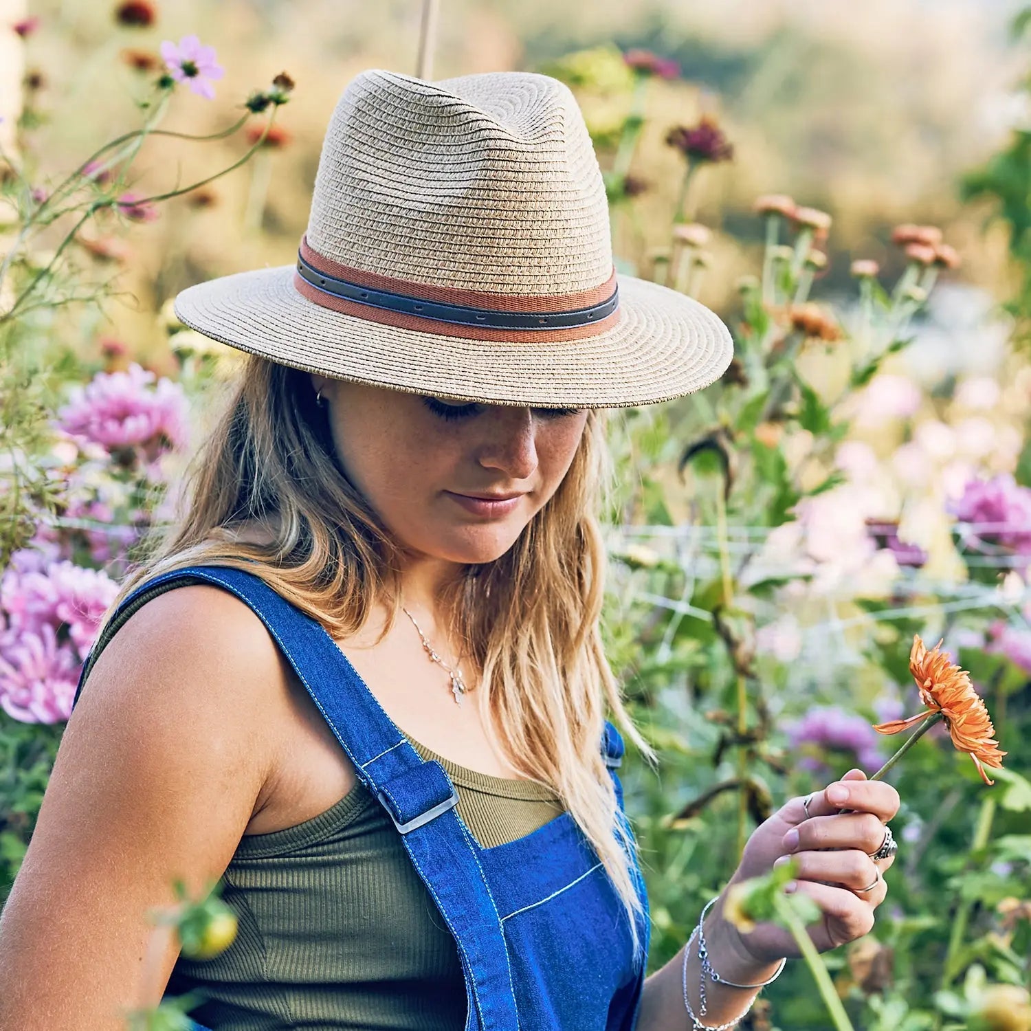 360FIVE Everyday Hoed - Hardy Fedora Camel Tuinhoed met Zonbescherming